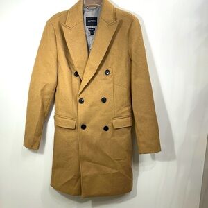 Express Women’s Trench Coat Wool Blend Camel Color Water Resistant size XS. NWT.